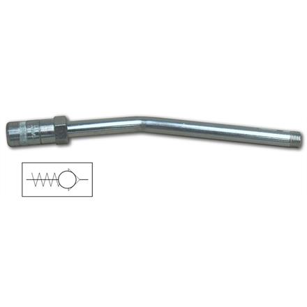 Raccord rigide courbé 150 mm avec agrafe 4 mors et clapet de retention - R1/8"