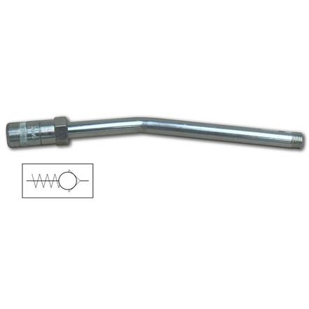 Raccord rigide courbé 150 mm avec agrafe 4 mors et clapet de retention - R1/8"
