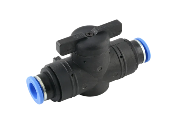 Robinet à bille enfichable en plastique pour tuyau 6 x 4 mm