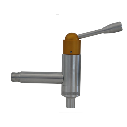 Robinet de sécurité 1/2" mâle pour distribution des huiles, jaune