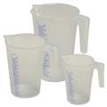 Set de gobelet gradué pour liquide, en plastique, Type J-PP 0,5 + 1,0 + 2,0 l - UE 12 pcs.