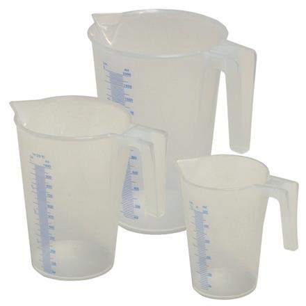 Set de gobelet gradué pour liquide, en plastique, Type J-PP 0,5 + 1,0 + 2,0 litres
