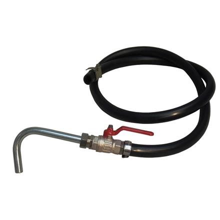 Tuyau de distribution DN16 1,5 m avec robinet à boisseau sphérique et transmission