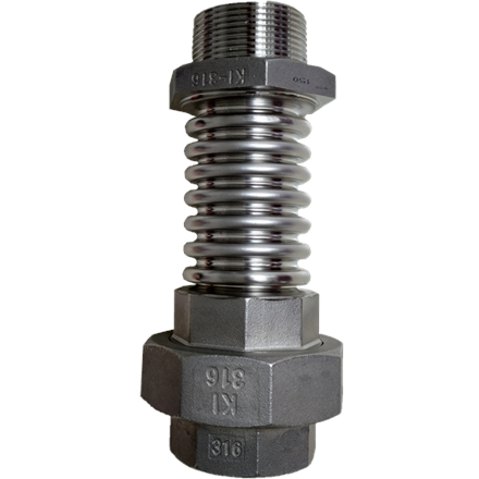 Tuyau ondulé inox 1½" mâle x 120 mm avec raccord