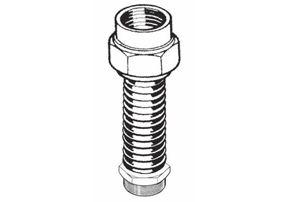 Tuyau ondulé inox 2" mâle x 170 mm avec raccord | Bild 2