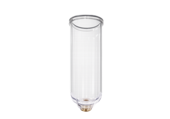 Bicchiere in PET con raccordo per rubinetto di spurgo per filtro Higflow 20"