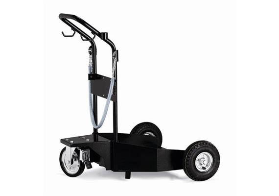 Carrello per fusti da 200 kg con 2 ruote ad aria e una girevole e frenante piena