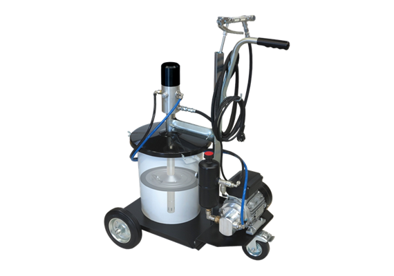 eHybrid-Greaser mobile MATO, per fusti da 20 kg, ø interno 285-305 mm, tubo 3.5 m