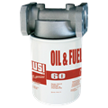 Filtro olio 10 µm 60 l/min ¾“ con supporto 1” femmina