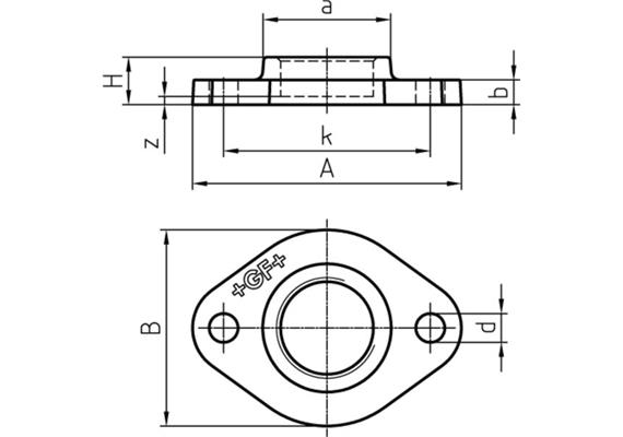 Flangia ovale filettata GF Fittings N° 326 zincato 1½" | Bild 2
