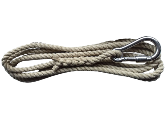 Fune di sicurezza 5 m, ø 10 mm PP, passante su entrambi i lati, 1 moschettone