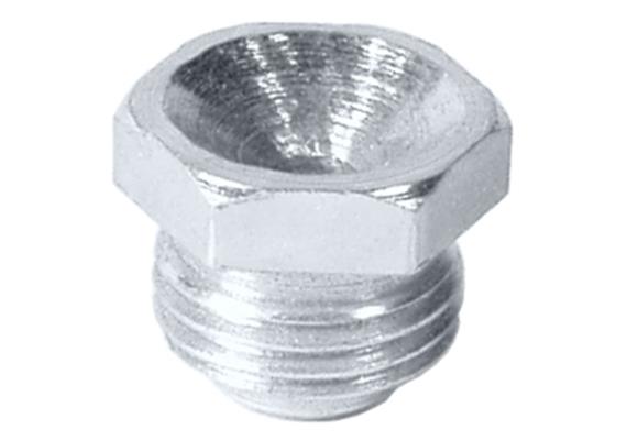 Ingrassatore a imbuto D1 M8x1 in acciaio zincato - esagonale 9 - UDV 100 pz.