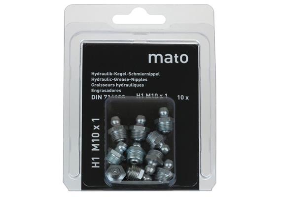 Ingrassatore conico H1 R1/4" in acciaio zincato - chiave 14 in Blister da 5 pz.
