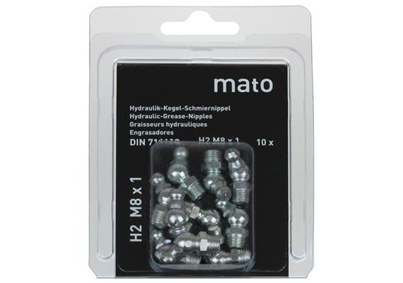 Ingrassatore conico H2 M6 in acciaio zincato - chiave 9 in Blister da 10 pz.