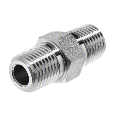 Nipplo doppio acciaio 1/2" BSPT conico