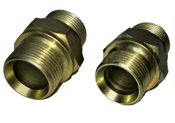 Nipplo doppio in acciaio ¾" 60° -½" 60° maschio
