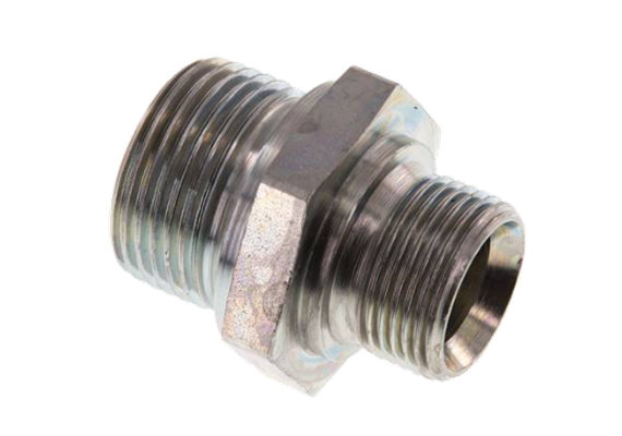 Nipplo doppio inox 3/4" AG x 1" maschio 60° per avvolgitubo