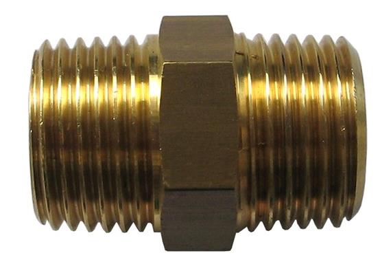 Nipplo doppio ottone 3/4" maschio x 3/4" 60° maschio