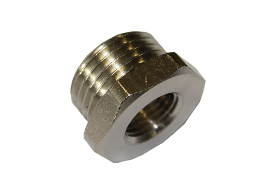 Nipplo ridotto ottone nicchelato 1/2" maschio x 1/4" femmina
