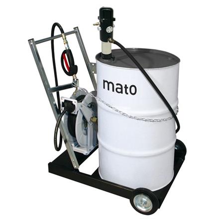 pneuMATO 3 mobile con avvolgitubo, con pistola e con uscita olio motore