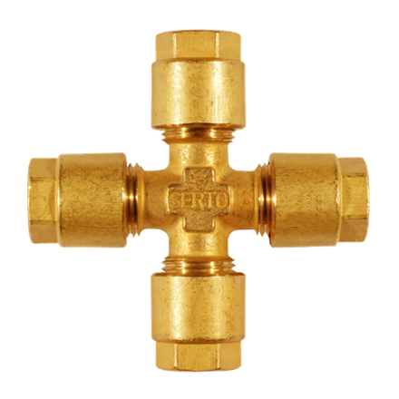 Raccordo a croce Serto 8 in ottone