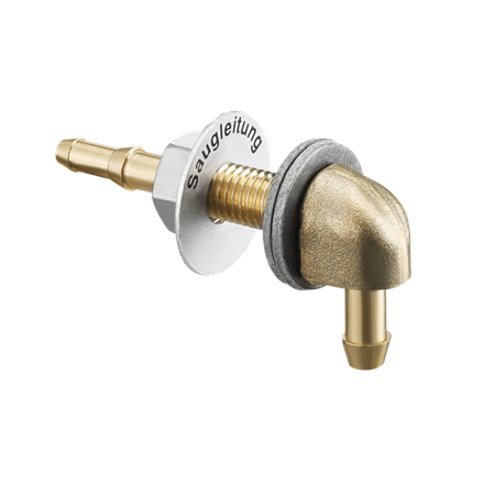 Raccordo a gomito per aspirazione e misurazione 6 x 4/6 mm