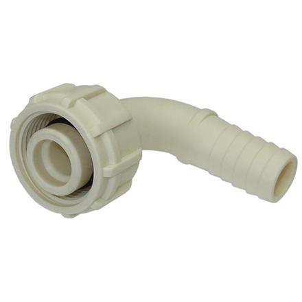 Raccordo portagomma a gomito DN19 con ghiera 1" BSP
