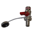 Rubinetto a sfera di spurgo con portagomma DN16 - ½" maschio