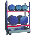 Scaffale per 3 fusti di 60 l e 2 di 200 l