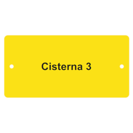 Targhetta in alluminio giallo, 100 x 50 mm "CITERNA N° "