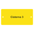 Targhetta in alluminio giallo, 100 x 50 mm "CITERNA N° "