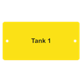 Targhetta in alluminio giallo, 100 x 50 mm "TANK Nr. "