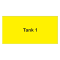 Targhetta in alluminio giallo, 100 x 50 mm "TANK "