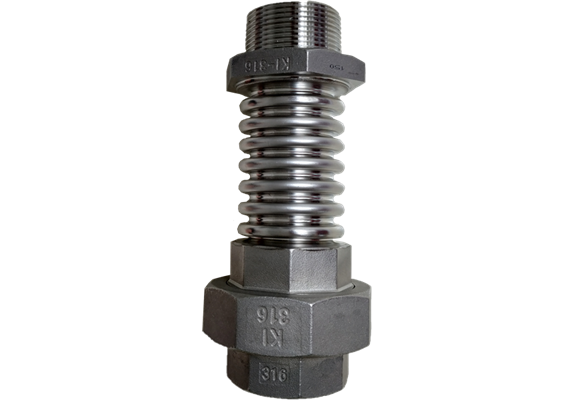 Tubo ondulato inox 1½" maschio x 500 mm con raccordo