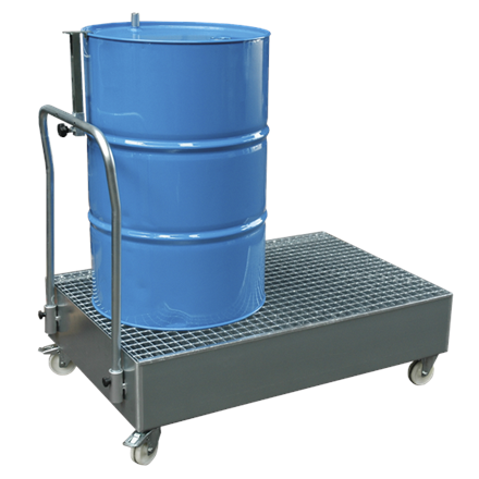 Vasca di contenimento mobile con griglia zincata per fusto da 200 l