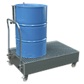 Vasca di contenimento mobile con griglia zincata per fusto da 200 l
