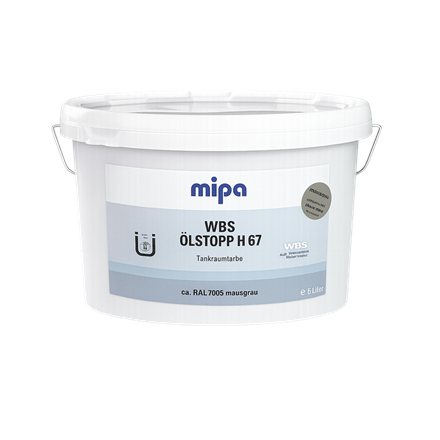 Vernice per locali serbatoi Mipa WBS Ölstop H 67, RAL 7040, secchio da 5 litri
